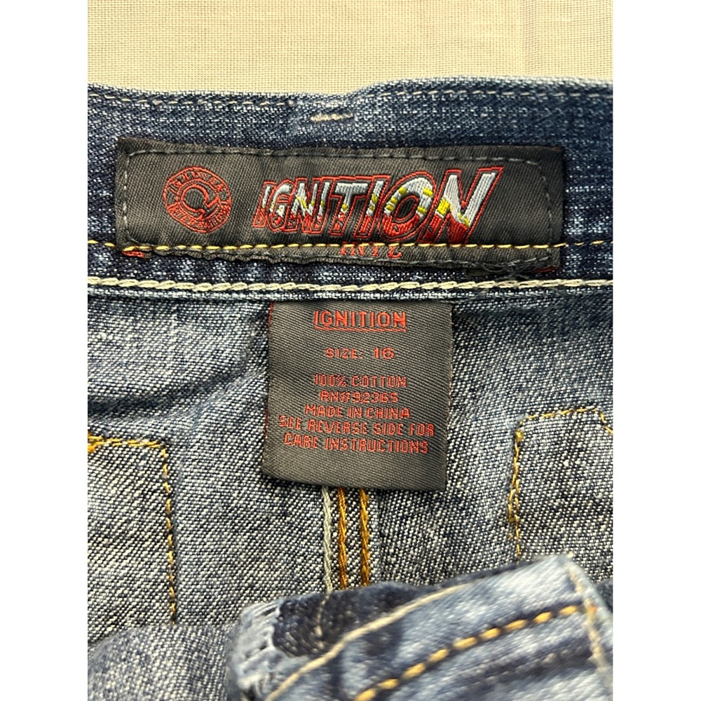Ignition NYC Vintage Wide Leg Skater Jeans Blue Denim Baggy Y2K Size 29x30 - Picture 3 of 9